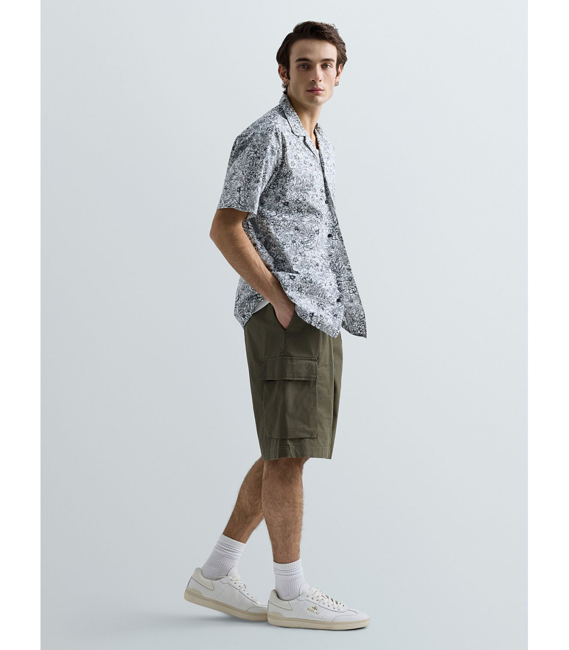 フラワープリントリラックスフィットシャツ 詳細画像 ホワイトブルー 4